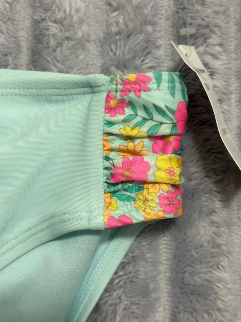 Breaking Waves Turquoise Floral Swimsuit Bottom — Girls’ Size 16 — NWT